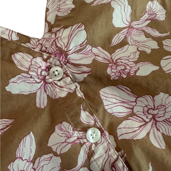 GAP Women MIDI HANKERCHIEF HEM DRESS Floral  multicolor Size L Petite - Picture 12 of 17